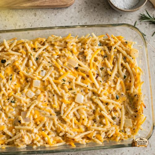 Spread the hash brown mixture evenly into the dish