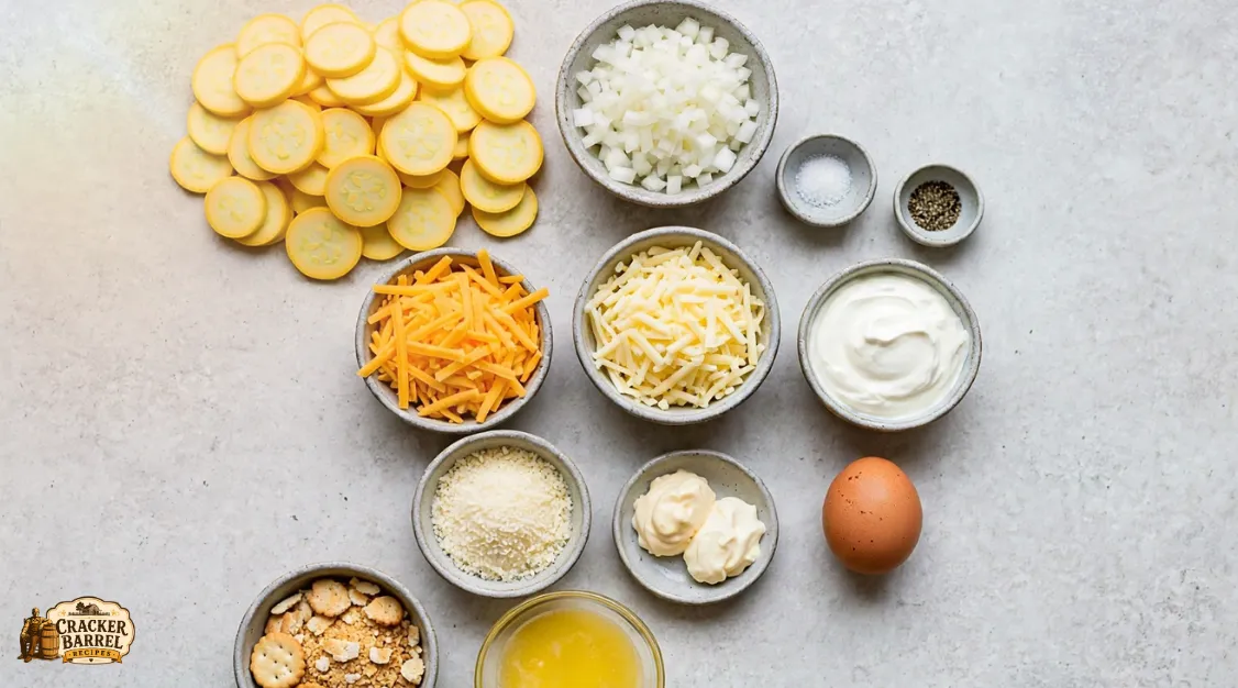 Cracker Barrel Yellow squash casserole recipe ingredients 