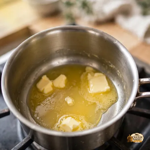 Melting the butter in a small saucepan