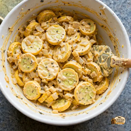 well-drained squash and onion to the bowl with the cheese mixture.